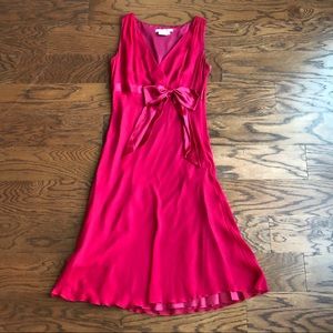 Red Plunging V-Neck Dress